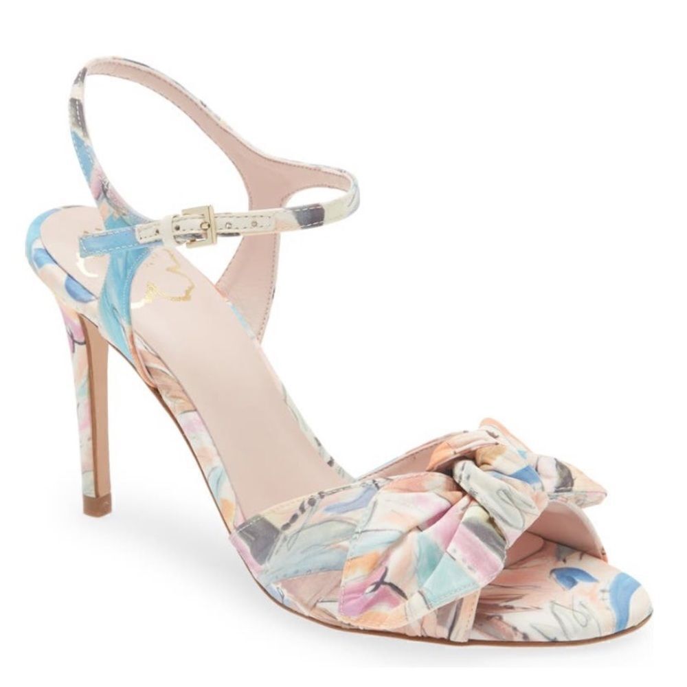 Ted Baker London Nestar Ankle Strap Heeled Sandal, Floral‎ Multi, Size 9.5 NWT - Picture 12 of 16